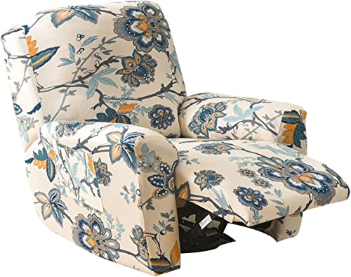 SDNAM Sesselschoner für Relaxsessel 4-Teilig Alleine Waschen mit Seitentasche,Sessel Bezug Separat Gereinigt Stretch Husse Relaxsessel Sesselbezug (Color : #44) von SDNAM