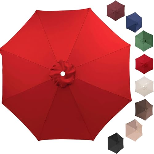 SDNAM Sonnenschirm Ersatz Baldachin Terrassenschirm Ersatzdach Abdeckung für 2m/2.3m/2.7m/3m 6/8 Rippen,Ersatzschirm Ersatztuch Regenschirm Ersatz Stoff(Q6,300cm/8ft) von SDNAM