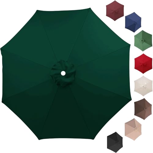 SDNAM Sonnenschirm Ersatz Baldachin Terrassenschirm Ersatzdach Abdeckung für 2m/2.3m/2.7m/3m 6/8 Rippen,Ersatzschirm Ersatztuch Regenschirm Ersatz Stoff(Q7,270cm/8ft) von SDNAM