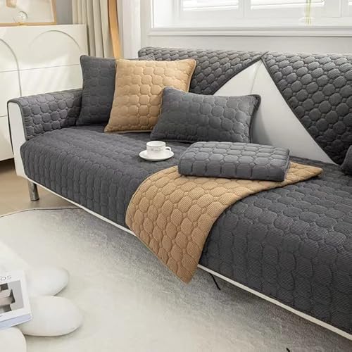 Samt Couchbezüg Sofabezüge Schonbezug Sofa Sofabezug Sofa Überzug 3/2/1/4 Sitzer Sofahusse Couch Bezug Sofa Überzug Hussen Stretch Sofa Abdeckung Sofaüberwurf Couchhusse (Color : 4#, Size : 110x210c von SDNAM