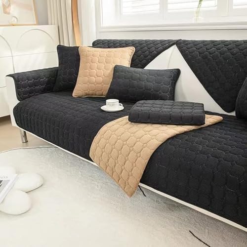 Samt Couchbezüg Sofabezüge Schonbezug Sofa Sofabezug Sofa Überzug 3/2/1/4 Sitzer Sofahusse Couch Bezug Sofa Überzug Hussen Stretch Sofa Abdeckung Sofaüberwurf Couchhusse (Color : 7#, Size : 110x160c von SDNAM