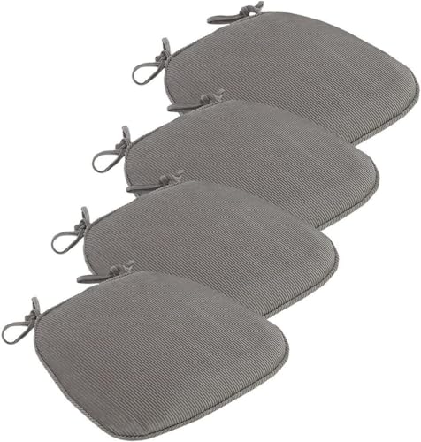 Sitzkissen 4/2/6er Pack Stuhlkissen mit Haltebändern 43cm x 41cm mit Bindeband Sitzauflage Waschbare für Outdoor und Indoor Sitzkissen Stuhlauflage (Color : #1, Size : 4pcs 43X41X35X3cm) von SDNAM