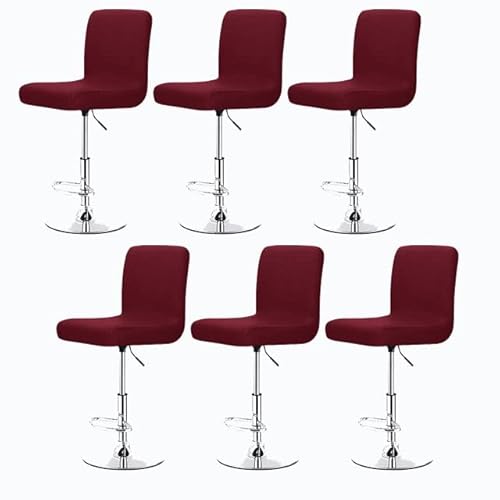 Stretch Barhocker Stuhlhussen Bezüge Barstuhlbezug mit Rückenlehne 2/4/6 Stück Hussen für Barhocker Waschbarer Bar Stuhl-Abdeckung Passend,für Café Schemel Hohe Barhocker Stuhl Bezüge (Color : #41, von SDNAM