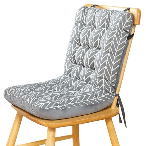 Stuhlkissen mit Rückenteil Sitz, Rückenkissen mit Bänder, Niedriglehner Auflage Polsterauflage Gartenstuhl, Polsterauflage Auflage für Stühle Bänke in Haus und Garten(G11,35x45x57cm/14x18x22.5in) von SDNAM