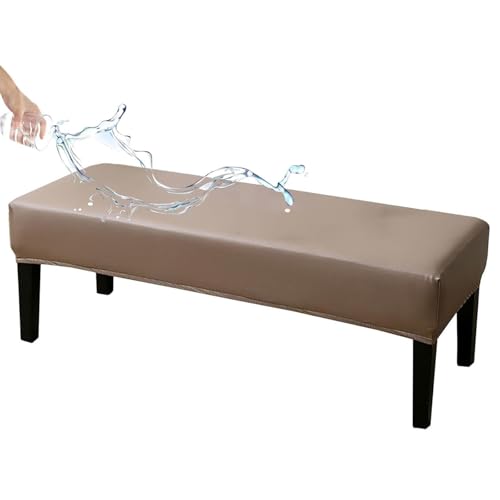 Wasserdichter Bezug für Esszimmerbank，Leder Bezug für Sitzbank Stretch Holzbank Schonbezug Bezug Für Fußhocker Bank Sitzbank Hocker Husse Flurbank Stuhlhusse Sofabank Bezüge(Khaki,100cm(39.4in)) von SDNAM