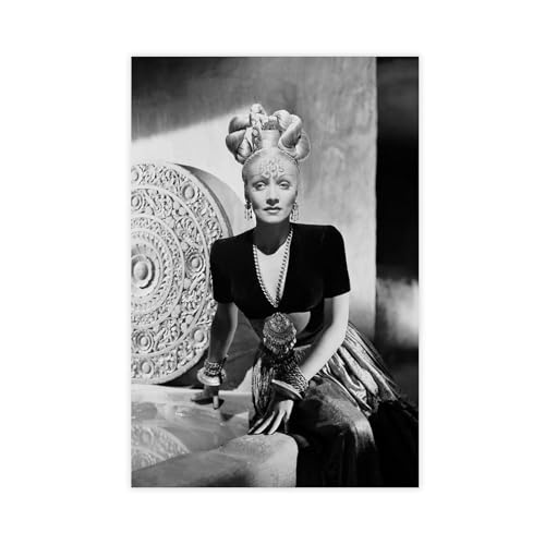 SDOBVDZ Poster "Schauspielerin Marlene Dietrich" (20) auf Leinwand, Schlafzimmer, Dekoration, Landschaft, Büro, Raumdekoration, Geschenk, 30 x 45 cm von SDOBVDZ