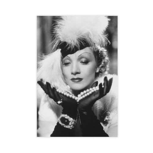 SDOBVDZ Poster "Schauspielerin Marlene Dietrich" (24) auf Leinwand, Wandkunst, Dekordruck, Bild Gemälde für Wohnzimmer, Schlafzimmer, Dekoration, 30 x 45 cm von SDOBVDZ