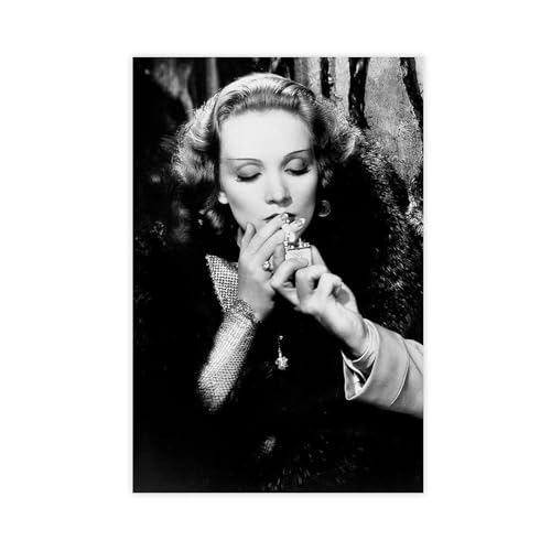SDOBVDZ Poster "Schauspielerin Marlene Dietrich" (25) auf Leinwand, Wandkunst, Dekordruck, Bild, Gemälde für Wohnzimmer, Schlafzimmer, Dekoration, 50 x 75 cm von SDOBVDZ