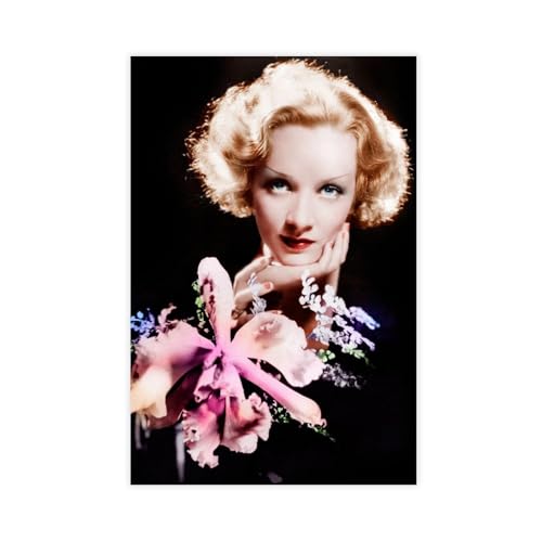SDOBVDZ Poster "Schauspielerin Marlene Dietrich" (27) auf Leinwand, Schlafzimmer, Dekoration, Landschaft, Büro, Raumdekoration, Geschenk, 40 x 60 cm von SDOBVDZ