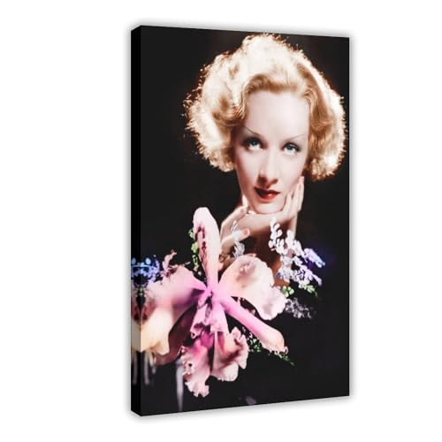 SDOBVDZ Poster "Schauspielerin Marlene Dietrich" (27) auf Leinwand, Schlafzimmer, Dekoration, Landschaft, Büro, Raumdekoration, Geschenk, 40 x 60 cm von SDOBVDZ