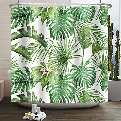 SDOTPMT 105x160cm Aquarell Grün Palmenblätter Dusche Vorhang Sommer Tropisch Botanische Pflanzen Badevorhang Dschungel Banane Monster Blatt Duschvorhang Badezimmer Vorhang mit Haken SDOTPMT 105x160cm Aquarell Grün Palmenblätter Dusche Vorhang Sommer Tropisch Botanische Pflanzen Badevorhang Dschungel Banane Monster Blatt Duschvorhang Badezimmer Vorhang mit Haken von SDOTPMT