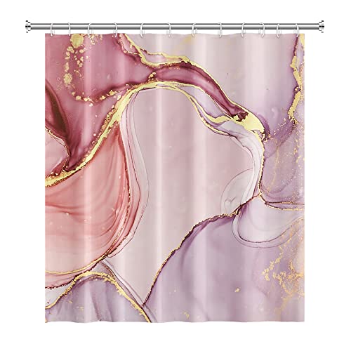 SDOTPMT 105x160cm Marmor Duschvorhang Gemischt Rosa Lila Luxus Textur Golden Pulver Badevorhang Abstrakt Glatter Wirbel Badewannenvorhang für Badezimmer Stoff Polyester Wasserdicht mit Haken SDOTPMT 105x160cm Marmor Duschvorhang Gemischt Rosa Lila Luxus Textur Golden Pulver Badevorhang Abstrakt Glatter Wirbel Badewannenvorhang für Badezimmer Stoff Polyester Wasserdicht mit Haken von SDOTPMT