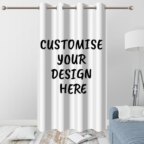 SDOTPMT 107x215cm Benutzerdefinierte Fenster Vorhänge, personalisierte Vorhänge mit Fotos Text Logo Fenster Vorhänge, Thermisch isolierte Verdunkelung Vorhänge für Wohnzimmer Dekor, 1 Paneel von SDOTPMT