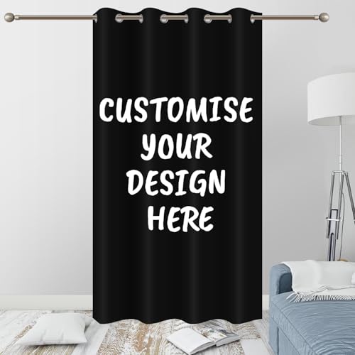 SDOTPMT 117x138cm Benutzerdefinierte Fenster Vorhänge, personalisierte Vorhänge mit Fotos Text Logo Fenster Vorhänge, Thermisch isolierte Verdunkelung Vorhänge für Wohnzimmer Dekor, 1 Paneel von SDOTPMT