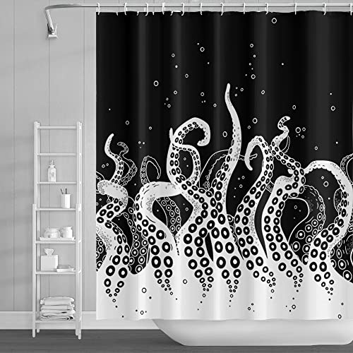 SDOTPMT 122x183 Zentimeter Oktopus-Tentakel Dusche Vorhang Ozean-Kreatur Aufsteigende Gasblase Polyester Wasserdicht Badezimmer Vorhang mit Haken von SDOTPMT