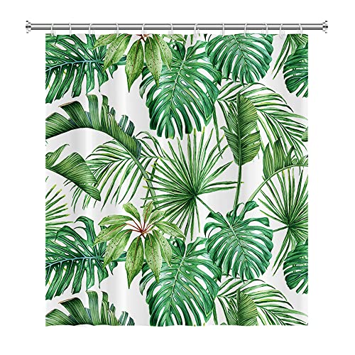SDOTPMT 122x183cm Aquarell Grün Palmenblätter Dusche Vorhang Sommer Tropisch Botanische Pflanzen Badevorhang Dschungel Banane Monster Blatt Duschvorhang Badezimmer Vorhang mit Haken SDOTPMT 122x183cm Aquarell Grün Palmenblätter Dusche Vorhang Sommer Tropisch Botanische Pflanzen Badevorhang Dschungel Banane Monster Blatt Duschvorhang Badezimmer Vorhang mit Haken von SDOTPMT