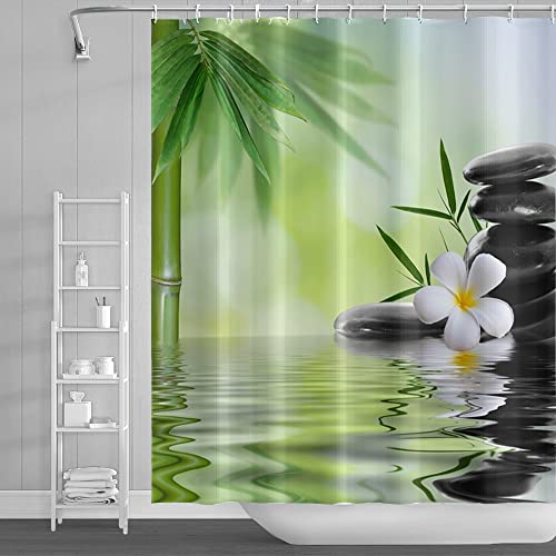 SDOTPMT 122x183cm Wasser Spa Duschvorhang Grün Bambus Laub Orchidee Blüte Natürlich Badevorhang Zen Meditation Basalt Steine Blumen Badewannenvorhang für Kinder Badezimmer Polyester mit Haken SDOTPMT 122x183cm Wasser Spa Duschvorhang Grün Bambus Laub Orchidee Blüte Natürlich Badevorhang Zen Meditation Basalt Steine Blumen Badewannenvorhang für Kinder Badezimmer Polyester mit Haken von SDOTPMT