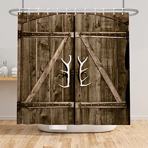 SDOTPMT 140x180cm Hölzern Scheune Tür Duschvorhang Weinlese Retro Holz Planke Bauernhaus Badevorhang Einzigartig Entwurf Muster Badewannenvorhang für Badezimmer Polyester mit Haken SDOTPMT 140x180cm Hölzern Scheune Tür Duschvorhang Weinlese Retro Holz Planke Bauernhaus Badevorhang Einzigartig Entwurf Muster Badewannenvorhang für Badezimmer Polyester mit Haken von SDOTPMT