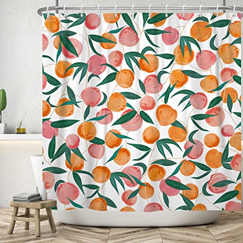 SDOTPMT 140x180cm Pfirsich Duschvorhang Helle Bunte Rosa Orange Pfirsich Bad Vorhang Rustikale Bauernhaus Lustige Obst Thema Badewanne Vorhang für Badezimmer Dekor mit Haken SDOTPMT 140x180cm Pfirsich Duschvorhang Helle Bunte Rosa Orange Pfirsich Bad Vorhang Rustikale Bauernhaus Lustige Obst Thema Badewanne Vorhang für Badezimmer Dekor mit Haken von SDOTPMT