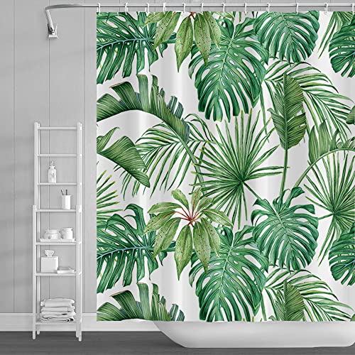 SDOTPMT 165x183cm Aquarell Grün Palmenblätter Dusche Vorhang Sommer Tropisch Botanische Pflanzen Badevorhang Dschungel Banane Monster Blatt Duschvorhang Badezimmer Vorhang mit Haken SDOTPMT 165x183cm Aquarell Grün Palmenblätter Dusche Vorhang Sommer Tropisch Botanische Pflanzen Badevorhang Dschungel Banane Monster Blatt Duschvorhang Badezimmer Vorhang mit Haken von SDOTPMT