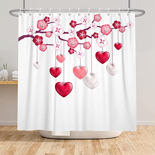 SDOTPMT 178x183cm Niedlich Blume Herz Duschvorhang Romantisch Fest Alles Gute zum Valentinstag Badevorhang Erntedankfest Eltern Geschenk Weiß Dusche Vorhang für Badezimmer Polyester mit Haken SDOTPMT 178x183cm Niedlich Blume Herz Duschvorhang Romantisch Fest Alles Gute zum Valentinstag Badevorhang Erntedankfest Eltern Geschenk Weiß Dusche Vorhang für Badezimmer Polyester mit Haken von SDOTPMT