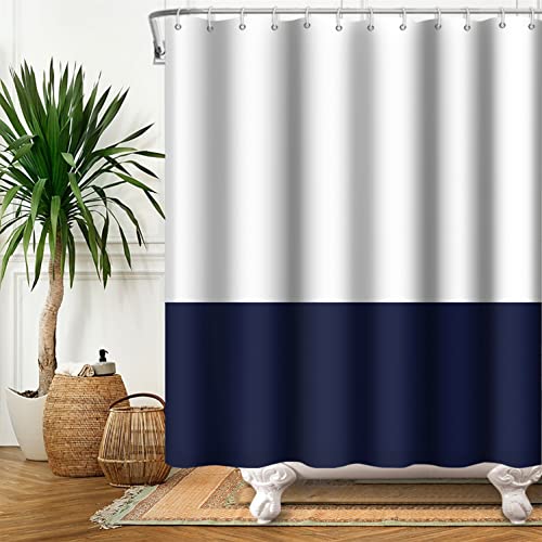SDOTPMT 180x180cm Weiß Blau Duschvorhang Einfach Thema Badevorhang Klassisch Traditionelles Badewanne Vorhang Stoff Polyester Wasserdicht für Badezimmer mit Haken SDOTPMT 180x180cm Weiß Blau Duschvorhang Einfach Thema Badevorhang Klassisch Traditionelles Badewanne Vorhang Stoff Polyester Wasserdicht für Badezimmer mit Haken von SDOTPMT