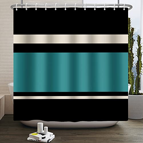 SDOTPMT 180x198cm Marineblau gestreifter Duschvorhang Mode Chic strukturierte geometrische gestreifte Bad Vorhang Retro Klassische Böhmische Badewanne Vorhang für Badezimmer Dekor mit Haken SDOTPMT 180x198cm Marineblau gestreifter Duschvorhang Mode Chic strukturierte geometrische gestreifte Bad Vorhang Retro Klassische Böhmische Badewanne Vorhang für Badezimmer Dekor mit Haken von SDOTPMT