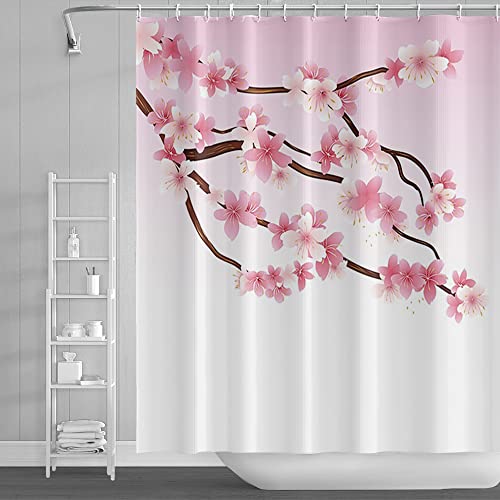 SDOTPMT 180x198cm Rosa Blumen Duschvorhang Kirsche Blüte Baum Zweig Japanisch Blume Badevorhang Rosa Weiß Badewannenvorhang für Kinder Badezimmer Polyester Wasserdicht mit Haken SDOTPMT 180x198cm Rosa Blumen Duschvorhang Kirsche Blüte Baum Zweig Japanisch Blume Badevorhang Rosa Weiß Badewannenvorhang für Kinder Badezimmer Polyester Wasserdicht mit Haken von SDOTPMT