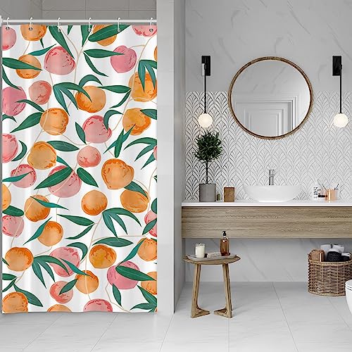 SDOTPMT 90x180cm Pfirsich Duschvorhang Helle Bunte Rosa Orange Pfirsich Bad Vorhang Rustikale Bauernhaus Lustige Obst Thema Badewanne Vorhang für Badezimmer Dekor mit Haken SDOTPMT 90x180cm Pfirsich Duschvorhang Helle Bunte Rosa Orange Pfirsich Bad Vorhang Rustikale Bauernhaus Lustige Obst Thema Badewanne Vorhang für Badezimmer Dekor mit Haken von SDOTPMT