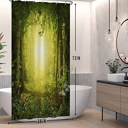 SDOTPMT 90x180cm Psychedelic Wald Duschvorhang Fantasy Magic Green Botanische Badewanne Vorhang Frühling Baum Pfad Grass Sonnenstrahlen Bad Vorhang für Kinder Badezimmer Dekor mit Haken SDOTPMT 90x180cm Psychedelic Wald Duschvorhang Fantasy Magic Green Botanische Badewanne Vorhang Frühling Baum Pfad Grass Sonnenstrahlen Bad Vorhang für Kinder Badezimmer Dekor mit Haken von SDOTPMT