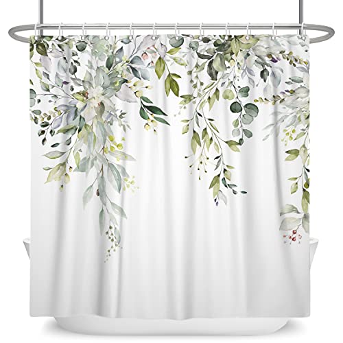 SDOTPMT Eukalyptus Laub Duschvorhang Frühling Aquarell Pflanze Blätter Badevorhang Natürlich Botanisch Weiß Kulisse Badewannenvorhang für Badezimmer Polyester 180x198cm mit Haken SDOTPMT Eukalyptus Laub Duschvorhang Frühling Aquarell Pflanze Blätter Badevorhang Natürlich Botanisch Weiß Kulisse Badewannenvorhang für Badezimmer Polyester 180x198cm mit Haken von SDOTPMT