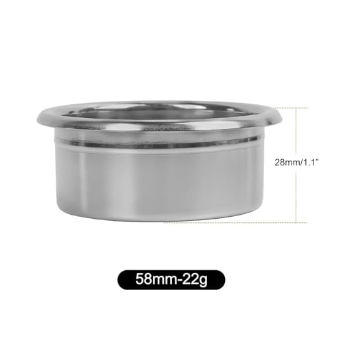 Kompatibel mit IKAPE Precision Extraction, Kaffeefilterkorbmatrix, Espressofilterkorb aus Edelstahl for bodenlosen Siebträger(Silver 58MM (22g)) von SDQJFPEXO