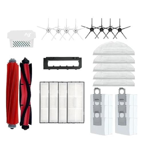 SDQJFPEXO Kompatibel mit Roborock S7 Maxv Ultra S7 Pro Ultra Roboter-Staubsaugerzubehör, Hauptseitenbürste, Mopp, Hepa-Filter, Staubbeutel, Reinigungsrollbürste(28pcs) von SDQJFPEXO