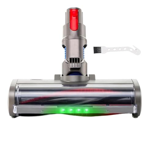 SDQJFPEXO Staubsauger-Kopfbürste, Bürste Kompatibel for Dyson V7 V8 V10 V11 V15 Staubsauger, Bodenbürstenkopf Mit Grünen LED-Leuchten for Teppiche Und Hartböden,Für Hartböden von SDQJFPEXO
