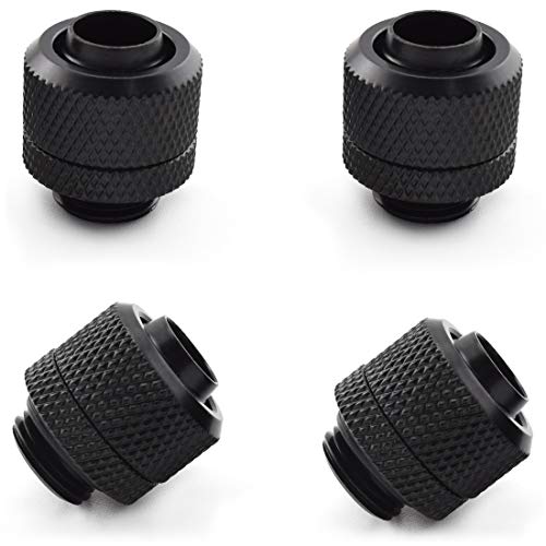 SDTC Tech 4er-Pack G1/4" auf 3/8" ID 5/8 OD Schnellspanner Kompressionsverschraubung für weiche Schläuche, PC-Wasserkühlsystem weiche Schlauchverbinder von SDTC Tech