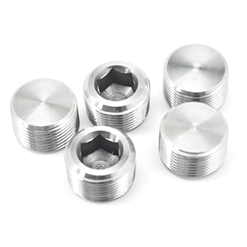 SDTC Tech 5er-Pack Rohrstopfenverschraubungen 1/8 Zoll NPT Außengewinde 304 Edelstahl Innensechskant Senkkopfadapter von SDTC Tech