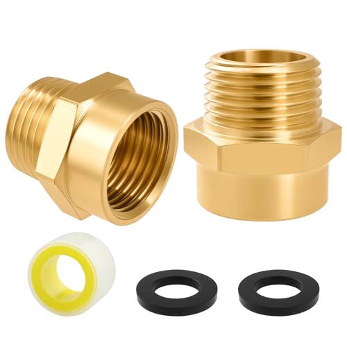 SDTC Tech Adapter 1/2 G (BSP) Buchse auf 1/2 NPT Stecker, BSP auf NPT Gewindekonverter-Anschluss, industrielles Metall Messing G-Gewinde auf Rohrverschraubungen Adapter (2 Stück) von SDTC Tech