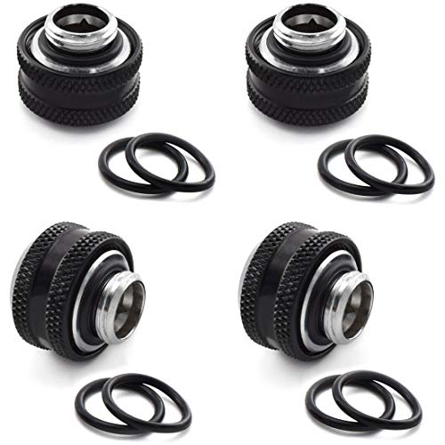 SDTC Tech Kompressionsschlauch für PC-Wasserkühlung, Metall, PETG-Schlauch, 4 Stück 12mm ID 16mm OD von SDTC Tech