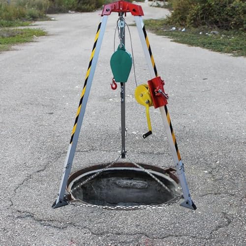 Faltbares Stativ aus Aluminiumlegierung for beengte Räume mit einziehbaren Stützbeinen, Notfall-Rettungsstativ for Abwassertunnel(1200lbs Winch) von SDTOOP