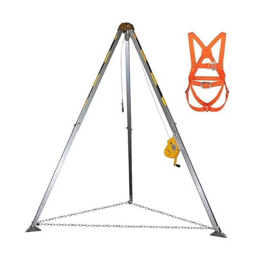 Telescopic Rescue Tripod, Aluminum Alloy fire Rescue Tripod with Pulley Carabiner Fall Protection Safety Belt, confined Space Tripod Suitable for Sewage Tunnels(1800IBS-2) von SDTOOP
