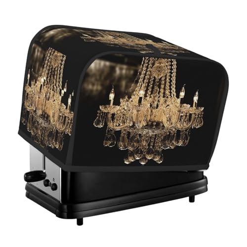 2-Scheiben-Toaster-Abdeckung mit Taschen, Universal-Brotbackmaschinen-Abdeckung, wunderschöner Kristall-Kronleuchter, Küche, kleine Geräte-Abdeckung mit Griff, Ofenabdeckung, Staub- und von SDTYKHJ