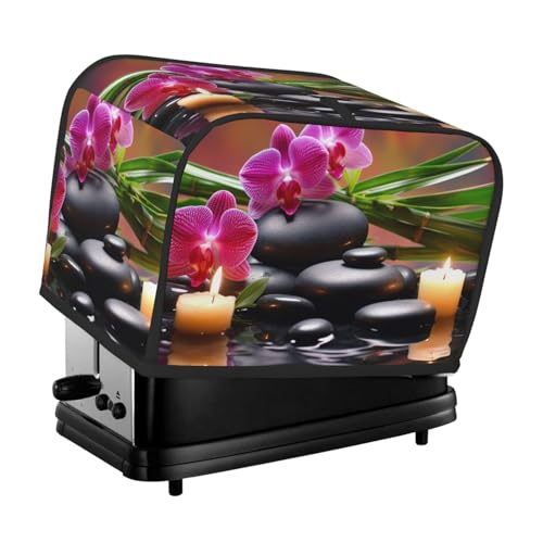 2 Scheiben Toaster Abdeckung mit Taschen Universal Brotbackmaschine Abdeckung Blumen im Brunnen Massagesteine Küche Kleingeräte Abdeckung mit Griff Ofenabdeckung Staub- und Fingerabdruckschutz von SDTYKHJ