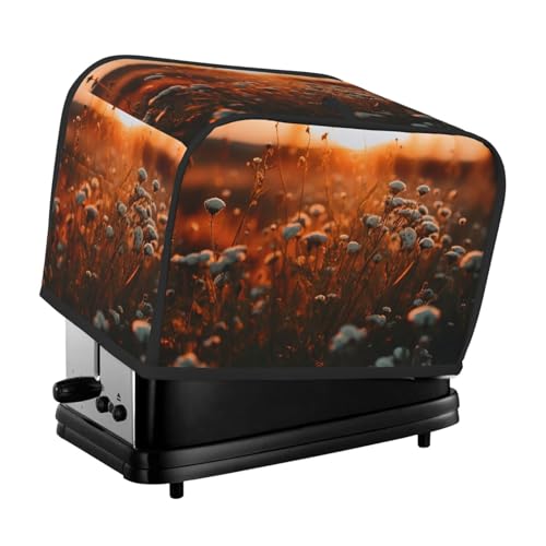 2 Scheiben Toaster Abdeckung mit Taschen Universal Brotbackmaschine Abdeckung Blumen im Sonnenuntergang Küche Kleingeräte Abdeckung mit Griff Ofenabdeckung Staub- und Fingerabdruckschutz von SDTYKHJ