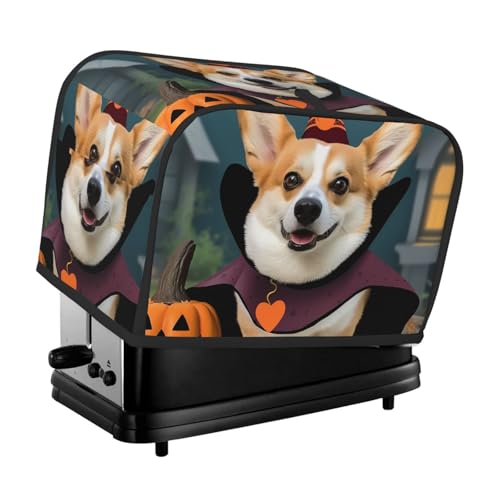 2 Scheiben Toaster Abdeckung mit Taschen Universal Brotbackmaschine Abdeckung Halloween Corgi Hund Hexe Küche Kleine Geräteabdeckung mit Griff Ofenabdeckung Staub- und Fingerabdruckschutz 2 Scheiben Toaster Abdeckung mit Taschen Universal Brotbackmaschine Abdeckung Halloween Corgi Hund Hexe Küche Kleine Geräteabdeckung mit Griff Ofenabdeckung Staub- und Fingerabdruckschutz von SDTYKHJ