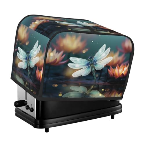 2 Scheiben Toaster Abdeckung mit Taschen Universal Brotbackmaschine Abdeckung Libelle mit Seerose Küche Kleingeräte Abdeckung mit Griff Ofenabdeckung Staub- und Fingerabdruckschutz 2 Scheiben Toaster Abdeckung mit Taschen Universal Brotbackmaschine Abdeckung Libelle mit Seerose Küche Kleingeräte Abdeckung mit Griff Ofenabdeckung Staub- und Fingerabdruckschutz von SDTYKHJ