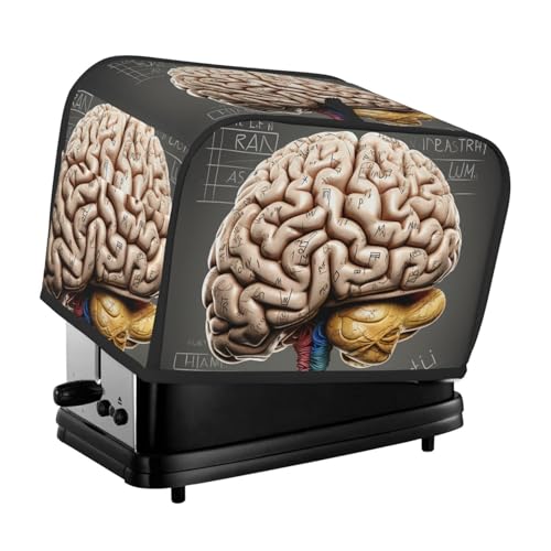 2 Scheiben Toaster Abdeckung mit Taschen Universal Brotbackmaschine Abdeckung Menschliches Gehirn Küche Kleingeräte Abdeckung mit Griff Ofenabdeckung Staub- und Fingerabdruckschutz von SDTYKHJ