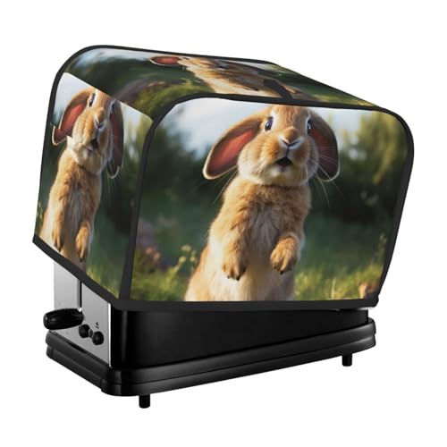 2 Scheiben Toaster Abdeckung mit Taschen Universal Brotbackmaschine Abdeckung Niedlich Lustig Kaninchen Küche Kleingeräte Abdeckung mit Griff Ofenabdeckung Staub- und Fingerabdruckschutz von SDTYKHJ
