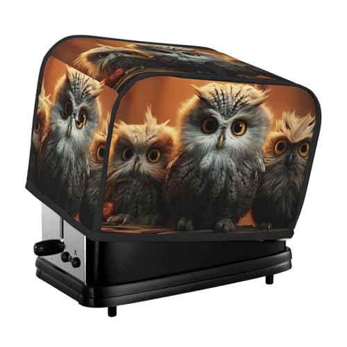 2 Scheiben Toaster Abdeckung mit Taschen Universal Brotbackmaschine Abdeckung Niedliche Eule Baby Küche Kleingeräte Abdeckung mit Griff Ofenabdeckung Staub- und Fingerabdruckschutz von SDTYKHJ