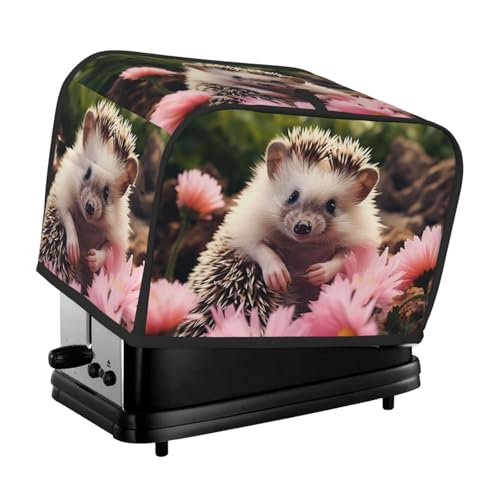 2 Scheiben Toaster Abdeckung mit Taschen Universal Brotbackmaschine Abdeckung Niedlicher Igel in Blumen Küche Kleine Geräte Abdeckung mit Griff Ofenabdeckung Staub- und Fingerabdruckschutz von SDTYKHJ