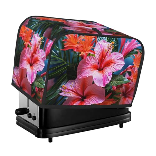2 Scheiben Toaster Abdeckung mit Taschen Universal Brotbackmaschine Abdeckungen Blume Tropische Pflanze Küche Kleine Geräte Abdeckungen mit Griff Ofenabdeckung Staub- und Fingerabdruckschutz von SDTYKHJ